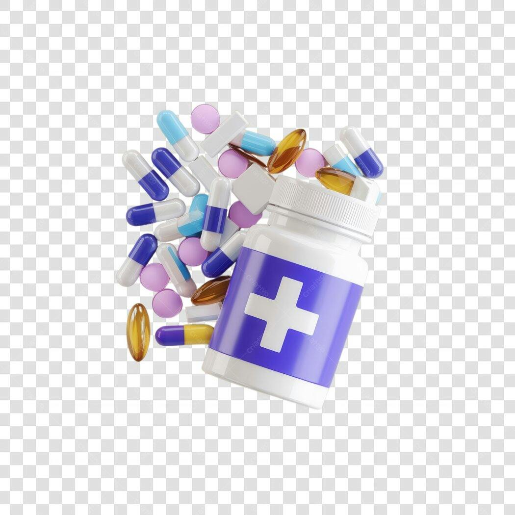 Mockup Medicamentos PNG com fundo transparente
