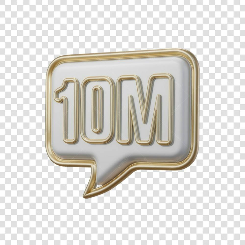 3D render 10M Seguidores Instagram 10 Milhõs Número Elemento para Composição  png (3)