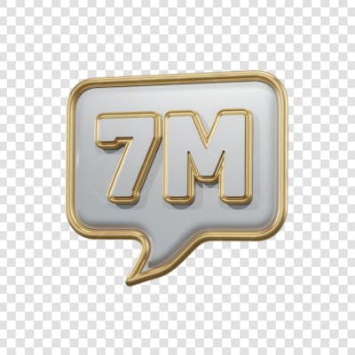 3D render 7M Seguidores Instagram 7 Milhõs Número Elemento para Composição  png (7)