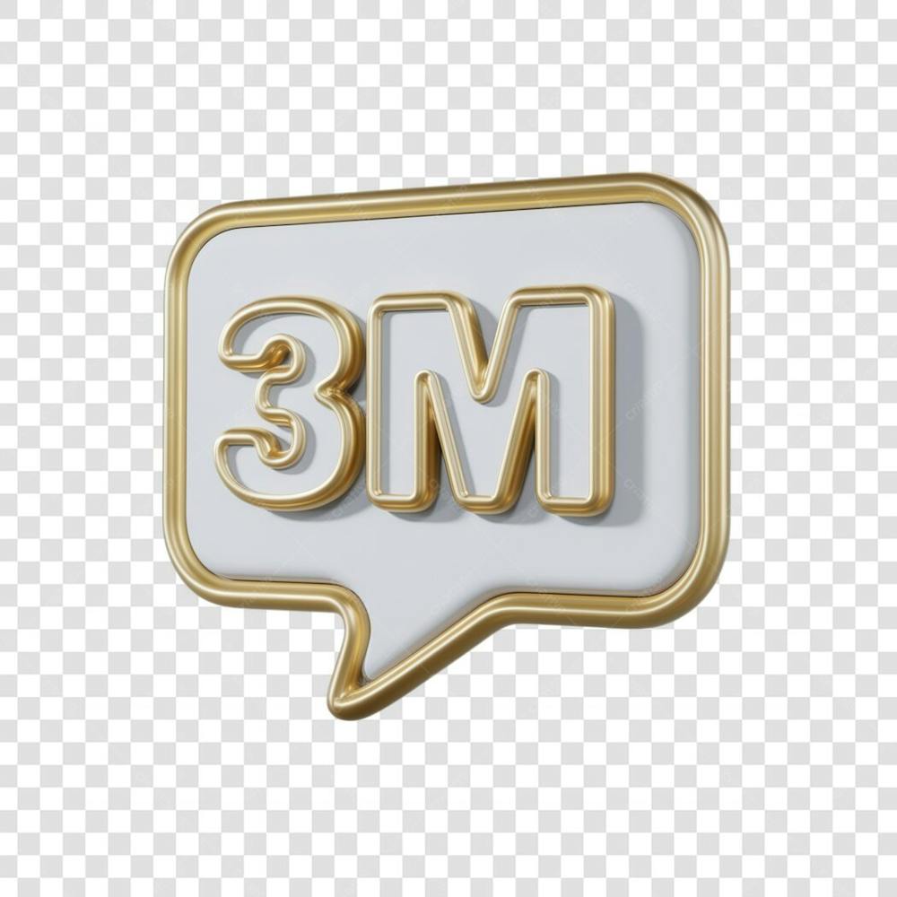 3D render 3M Seguidores Instagram 3 Milhõs Número Elemento para Composição  png (7)