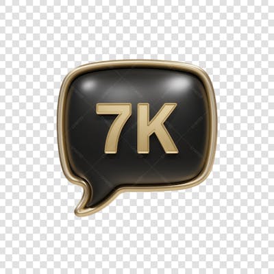 3D render 7k Seguidores Instagram 7 Mil Número Elemento para Composição  png (13)