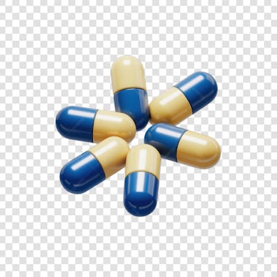 Selo 3D render Remédio Farmácia Cápsula Formulas Medicamnetos elemento o ícone logo PSD png (2)
