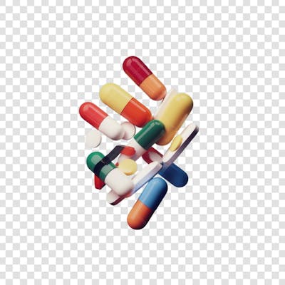 Selo 3D render Remédio Farmácia Cápsula Formulas Medicamnetos elemento o ícone logo PSD png (25)