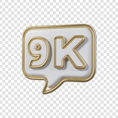 3D render 9k Seguidores Instagram 9 Mil Número Elemento para Composição  png (11)