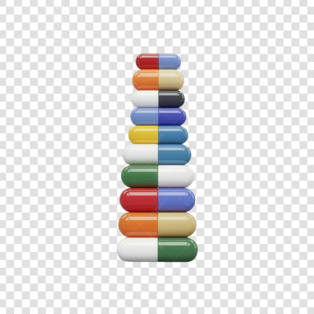 Selo 3D render Remédio Farmácia Cápsula Formulas Medicamnetos elemento o ícone logo PSD png (47)