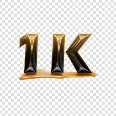 3D render 1k Seguidores Instagram Número Elemento para Composição  png (19)