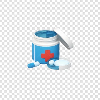 Selo 3D render Remédio Farmácia Cápsula Formulas Medicamnetos elemento o ícone logo PSD png (13)