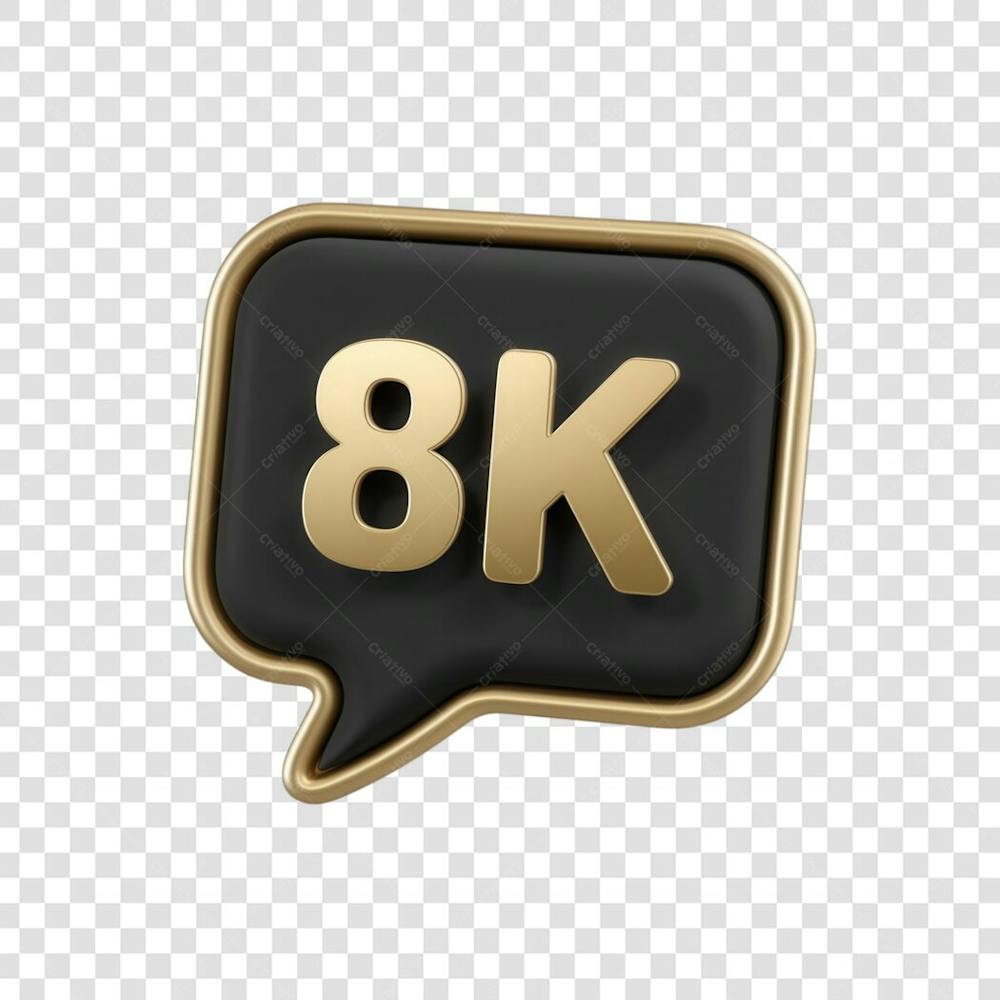 3D render 8k Seguidores Instagram 8 Mil Número Elemento para Composição  png (3)