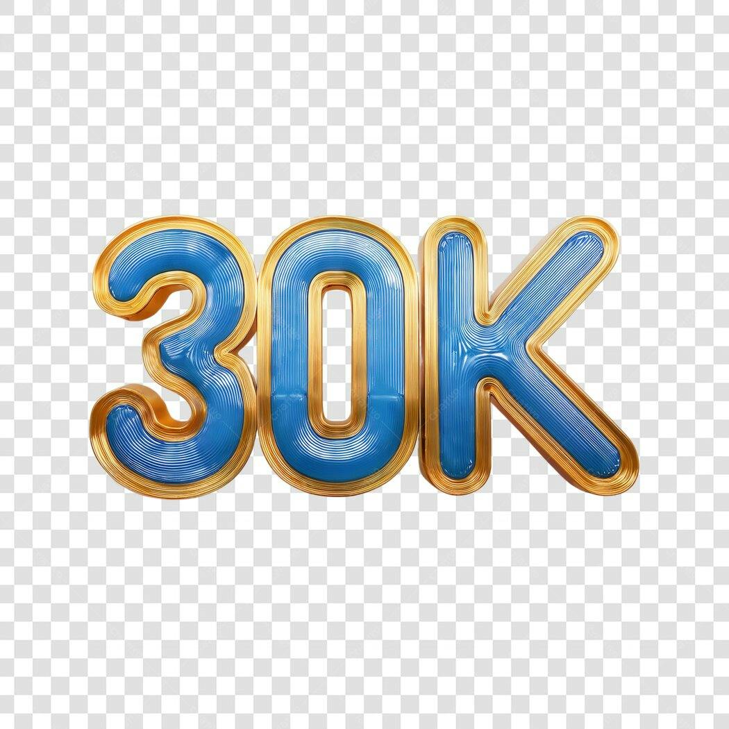 Banner 30 mil seguidores PNG com fundo transparente