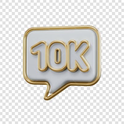 3D render 10K Seguidores Instagram 10 Mil Número Elemento para Composição  png (5)