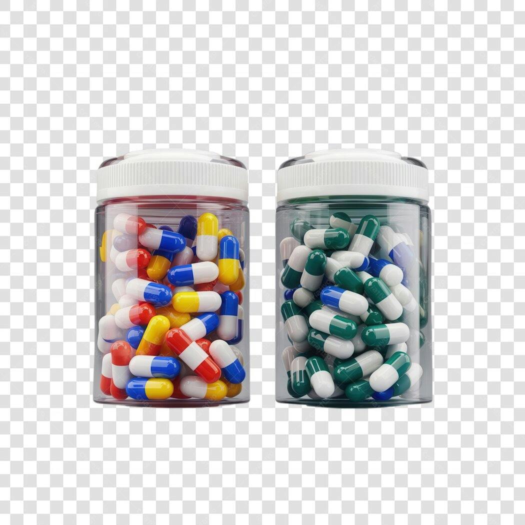 Mockup Frascos Comprimidos PNG com fundo transparente