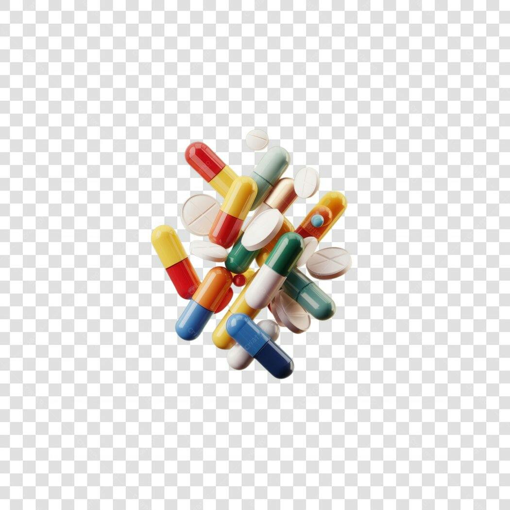 PNG Ilustração médica cápsulas e comprimidos fundo transparente