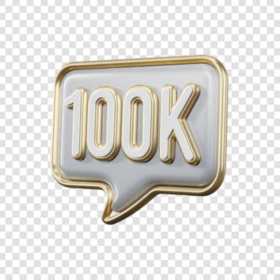 3D render 100K Seguidores Instagram 100 Mil Número Elemento para Composição  png (3)