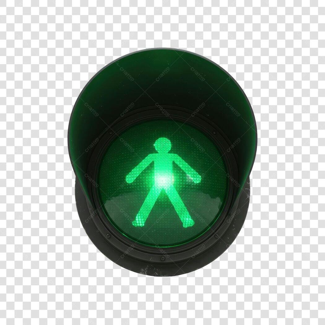 PNG Sinal de Trânsito Verde Pessoa com Fundo Transparente