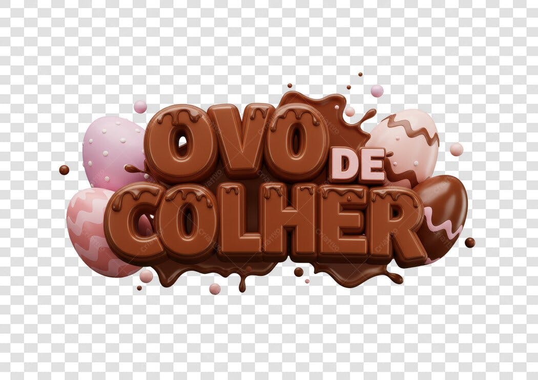 Banner Páscoa Ovo de Colher PNG com fundo transparente