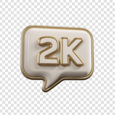 3D render 2k Seguidores Instagram 2 Mil Número Elemento para Composição  png (9)