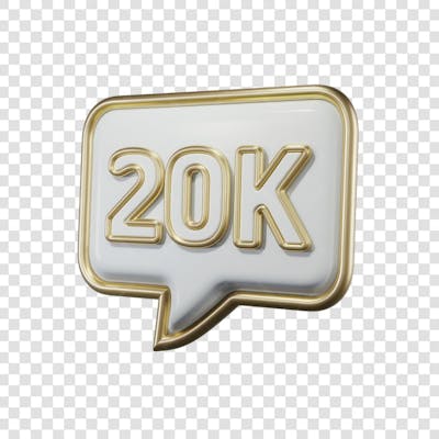 3D render 20K Seguidores Instagram 20 Mil Número Elemento para Composição  png (8)