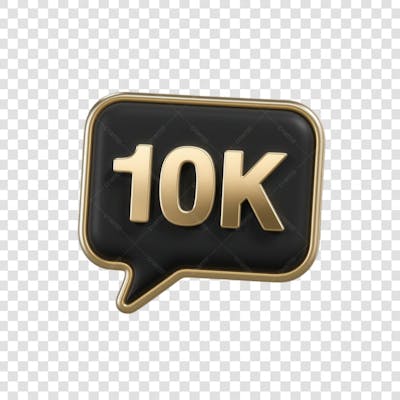 3D render 10K Seguidores Instagram 10 Mil Número Elemento para Composição  png (2)