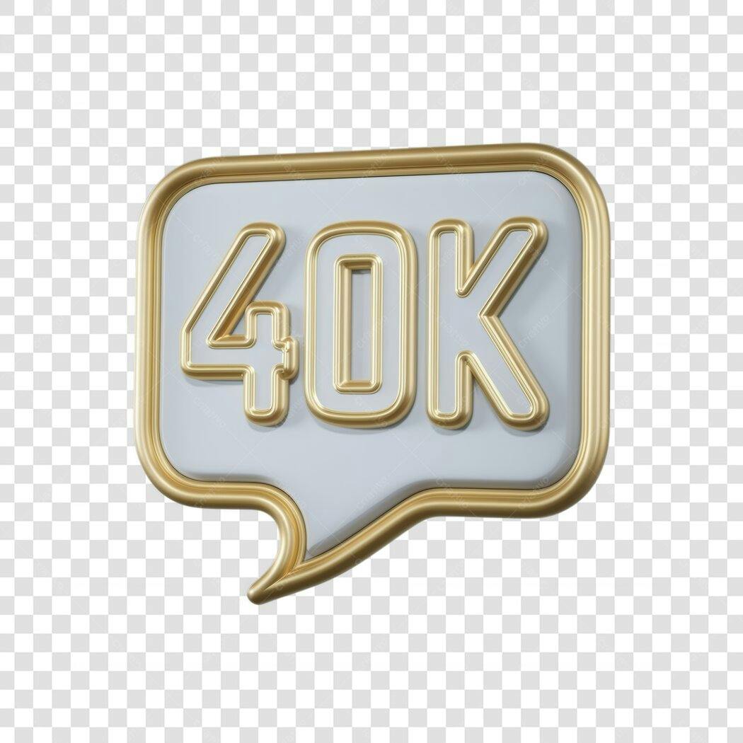 Banner 40 mil seguidores PNG com fundo transparente