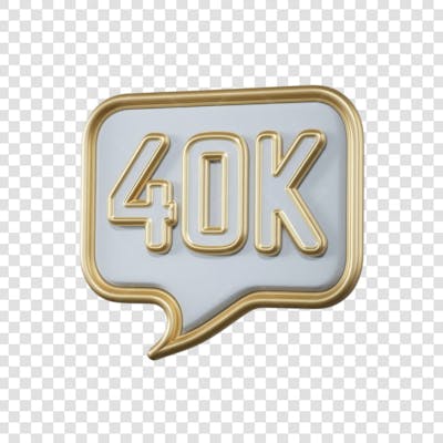 3D render 40K Seguidores Instagram 40 Mil Número Elemento para Composição  png (1)