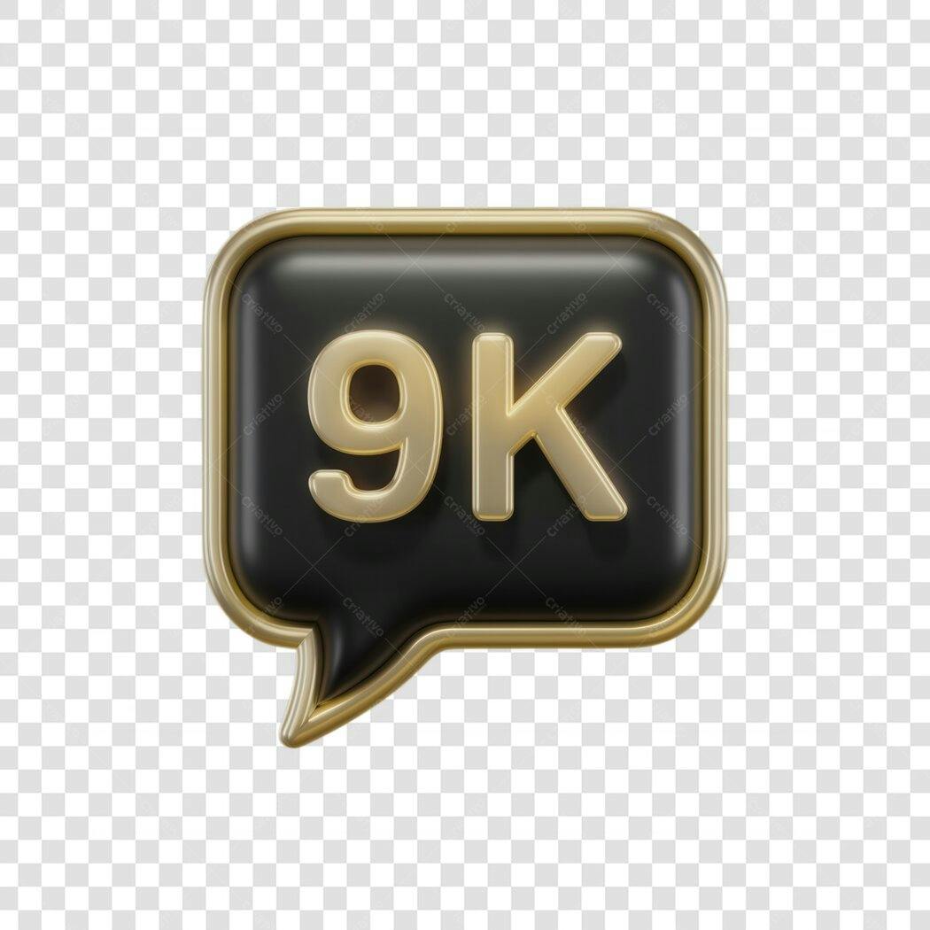 Badge 9K seguidores PNG com fundo transparente
