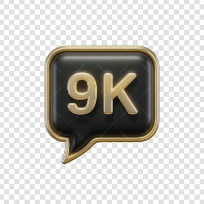 3D render 9k Seguidores Instagram 9 Mil Número Elemento para Composição  png (8)