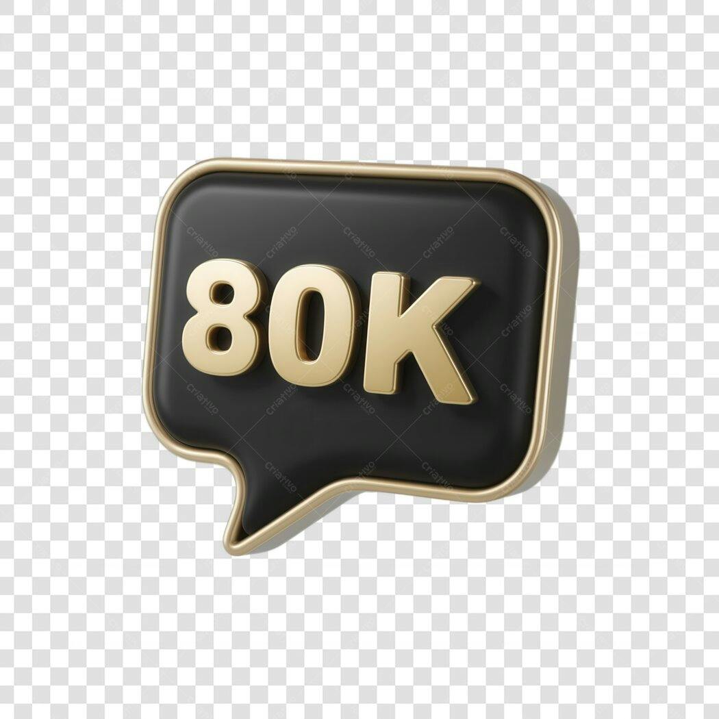 Banner 80 mil seguidores PNG com fundo transparente