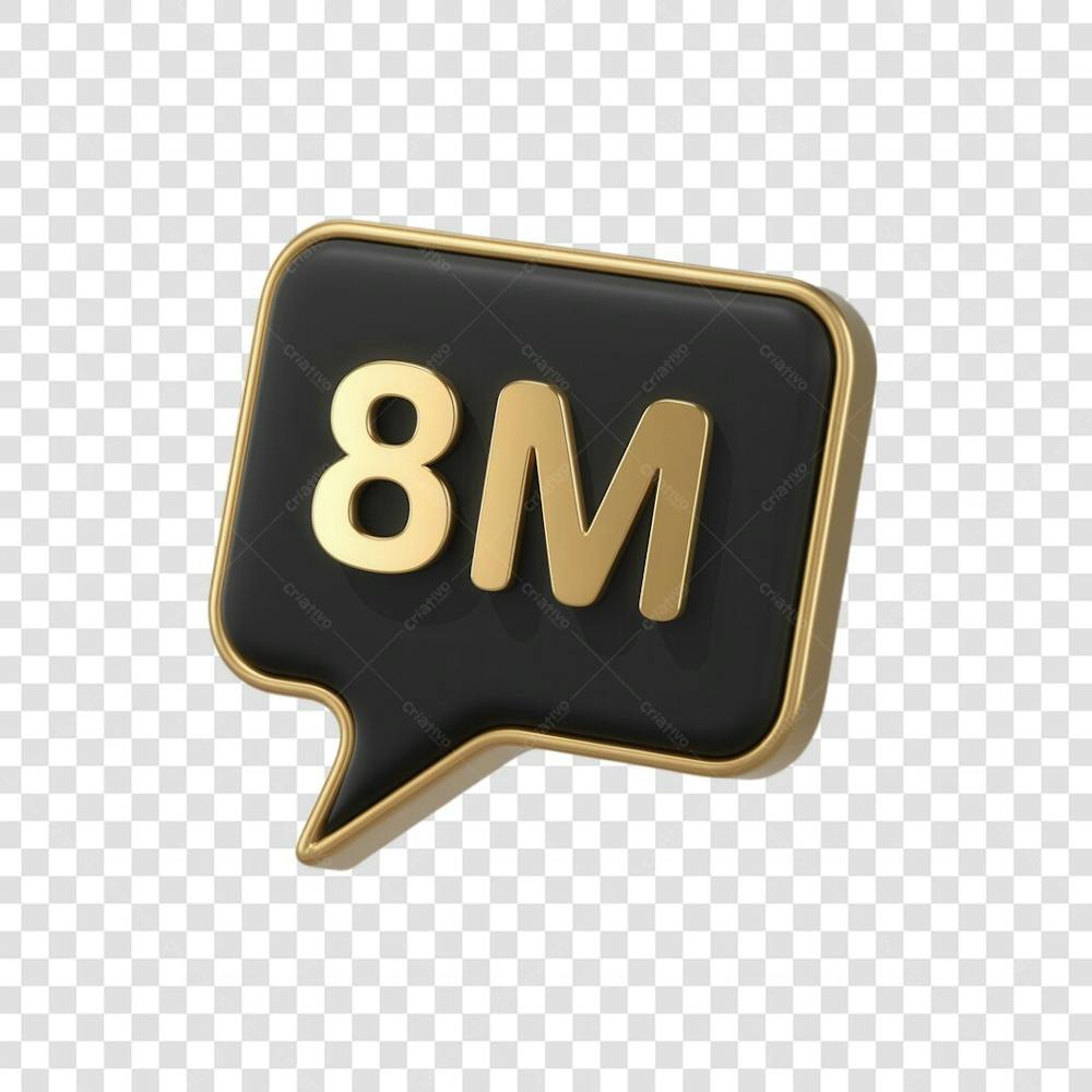 3D render 8M Seguidores Instagram 8 Milhõs Número Elemento para Composição  png (6)
