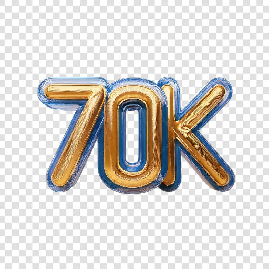 Banner 70K Seguidores PNG com fundo transparente