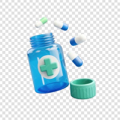 Selo 3D render Remédio Farmácia Cápsula Formulas Medicamnetos elemento o ícone logo PSD png (23)