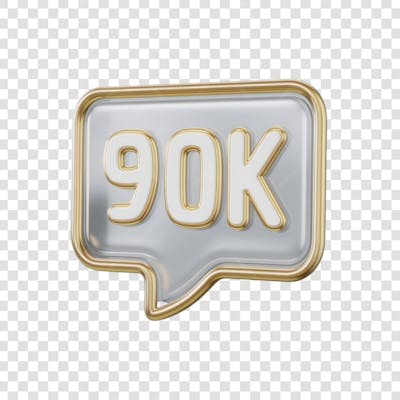 3D render 90K Seguidores Instagram 90 Mil Número Elemento para Composição  png (7)