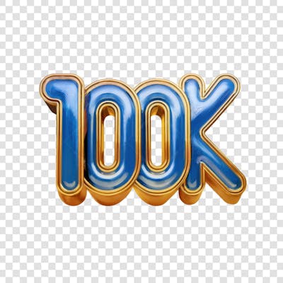 3D render 100K Seguidores Instagram Número Elemento para Composição  png (6)