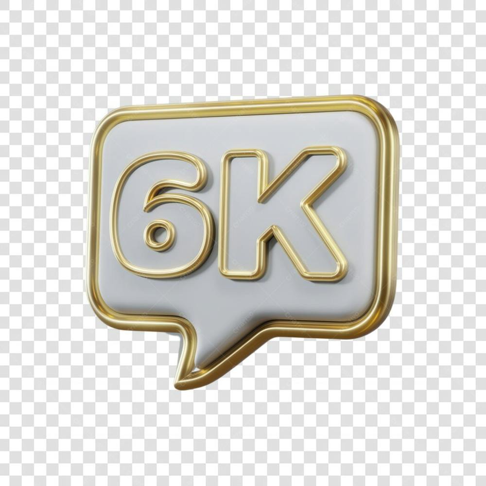 3D render 6k Seguidores Instagram 6 Mil Número Elemento para Composição  png (12)