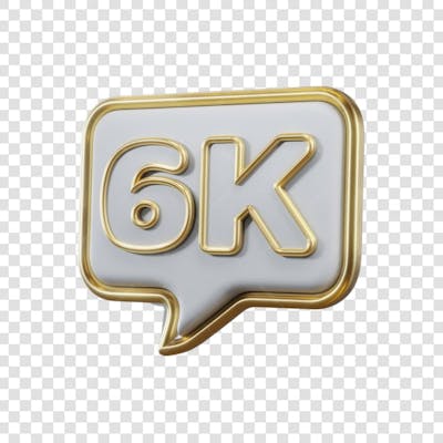 3D render 6k Seguidores Instagram 6 Mil Número Elemento para Composição  png (12)