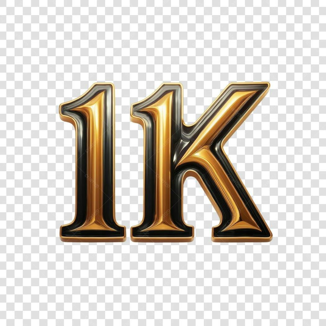 Logo 1k Seguidores PNG com fundo transparente