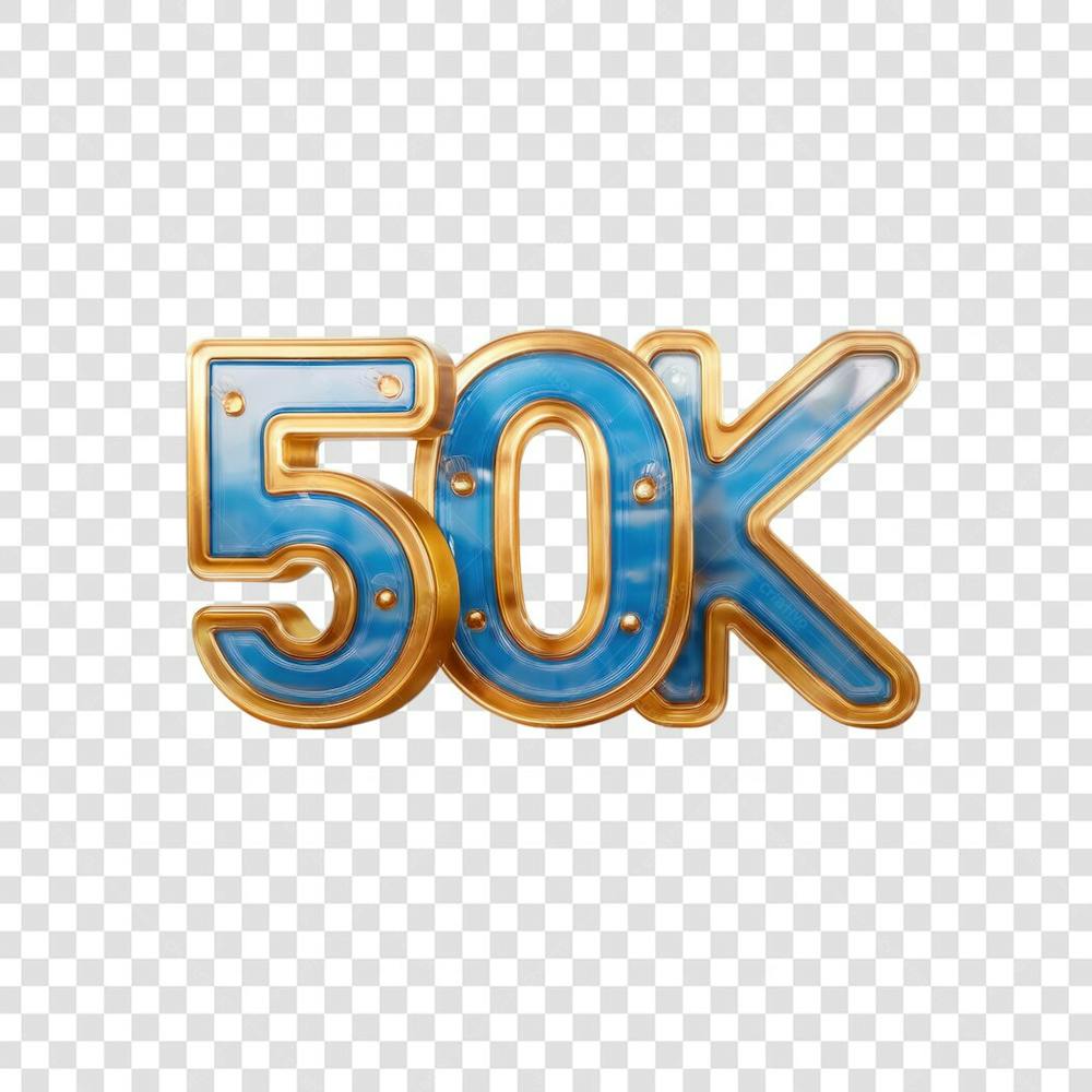3D render 50K Seguidores Instagram Número Elemento para Composição  png (4)
