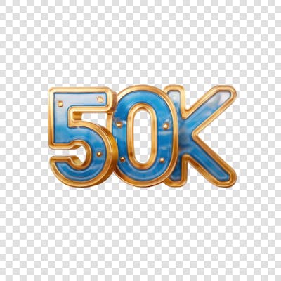 3D render 50K Seguidores Instagram Número Elemento para Composição  png (4)