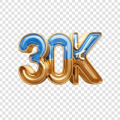 3D render 30K Seguidores Instagram Número Elemento para Composição  png (6)