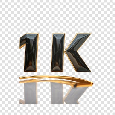 3D render 1k Seguidores Instagram Número Elemento para Composição  png (7)