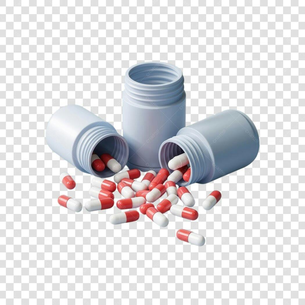 PNG Mockup Cápsulas Medicinais Fundo Transparente