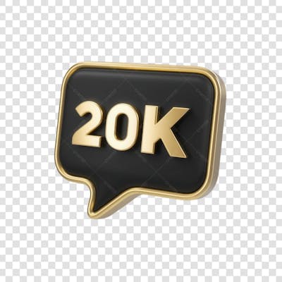 3D render 20K Seguidores Instagram 20 Mil Número Elemento para Composição  png (2)