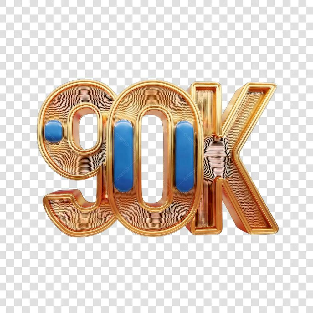 3D render 90K Seguidores Instagram Número Elemento para Composição  png (6)