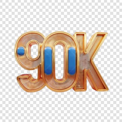 3D render 90K Seguidores Instagram Número Elemento para Composição  png (6)
