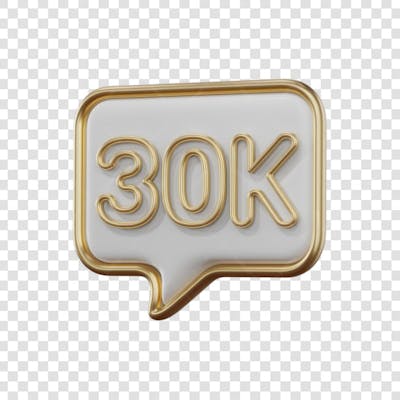 3D render 30K Seguidores Instagram 30 Mil Número Elemento para Composição  png (9)