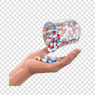 3D render Remédio Farmácia Cápsula Formulas Medicamnetos mão ícone png (8)