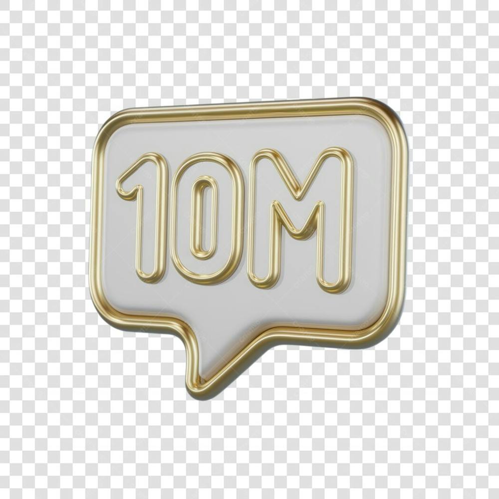 3D render 10M Seguidores Instagram 10 Milhõs Número Elemento para Composição  png (1)