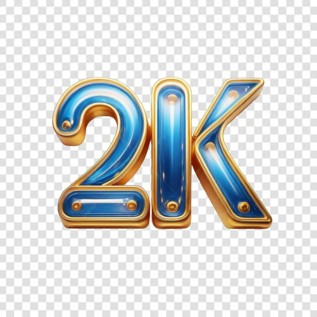 Logo 2k seguidores PNG com fundo transparente