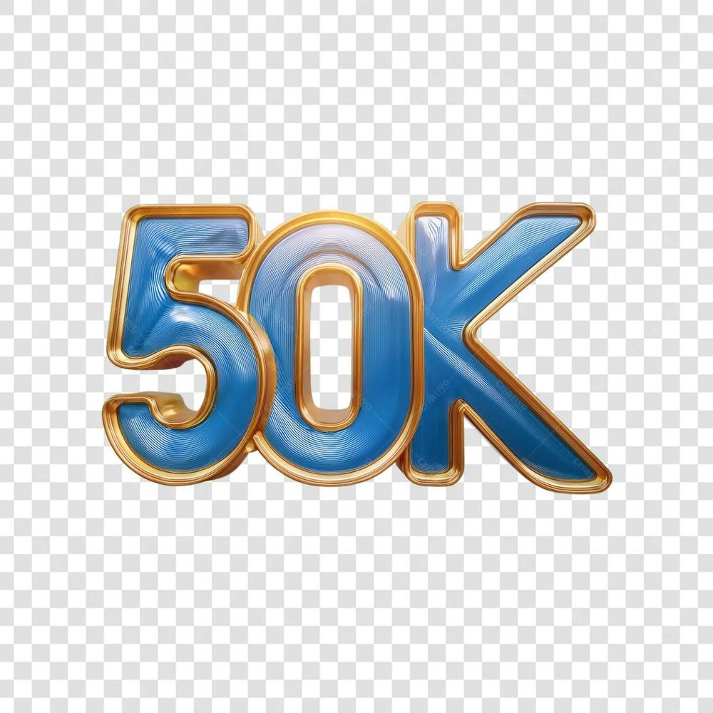 3D render 50K Seguidores Instagram Número Elemento para Composição  png (1)