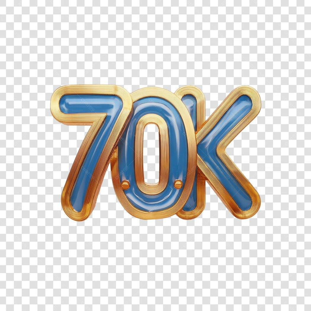 Logo 70k Seguidores PNG com fundo transparente