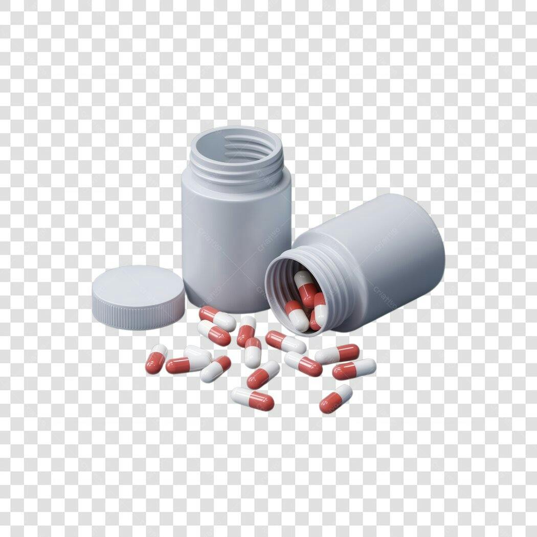 Mockup Frascos Comprimidos PNG com fundo transparente